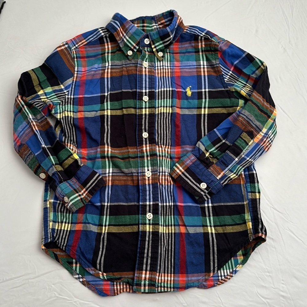 Ralph Lauren Polo multicolor plaid long sleeve button down shirt